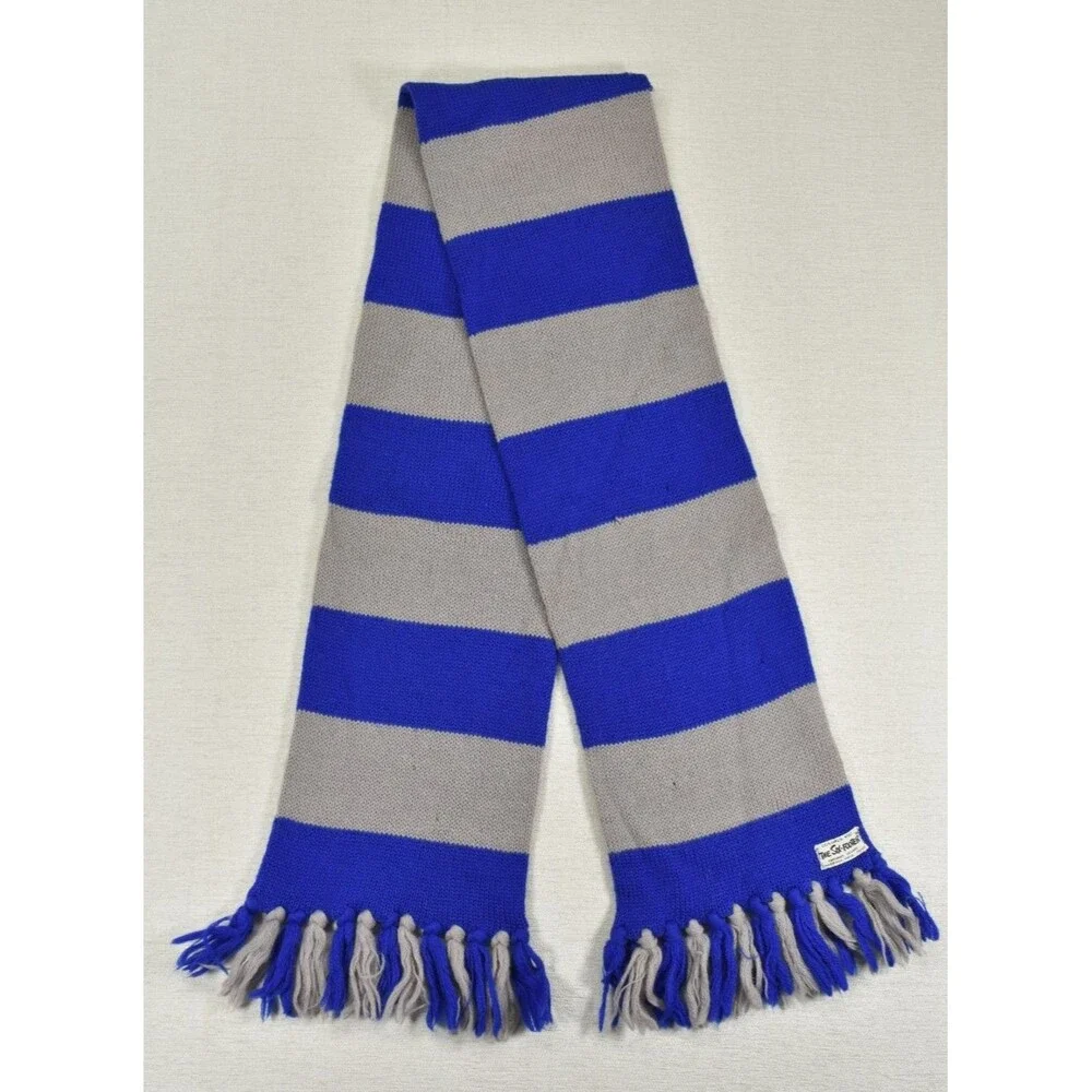 Vintage The Six Footer Yale Georgetown University Kentucky Wool Scarf Blue Gray